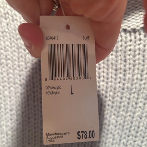 For the Republic Women's Mock Neck Sweater in Blue Large NWT - Picture 6 of 6